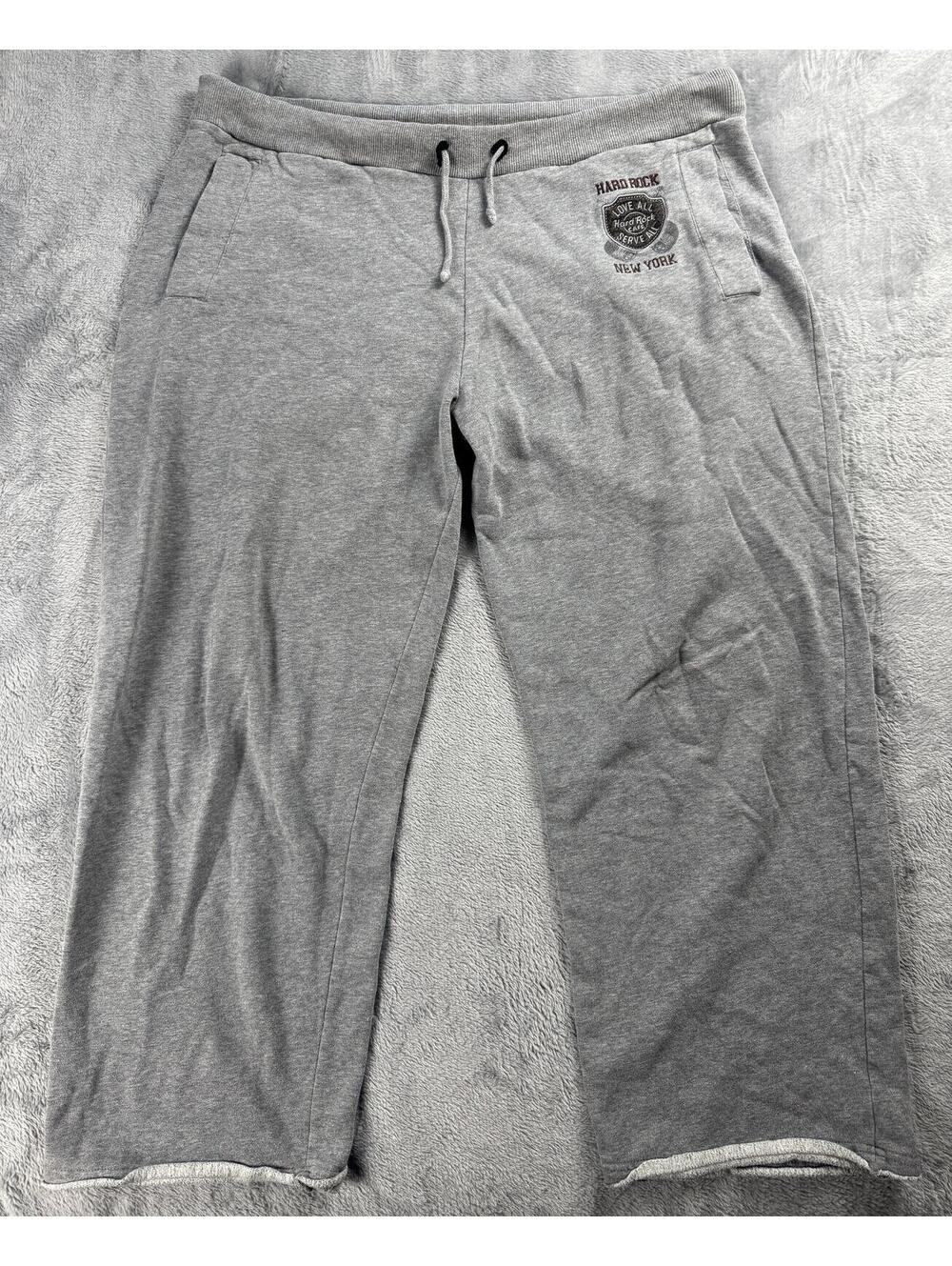 Hard Rock New York Sweatpants Lounge Pants Relax Comfy Capri Sz L Gray Love All